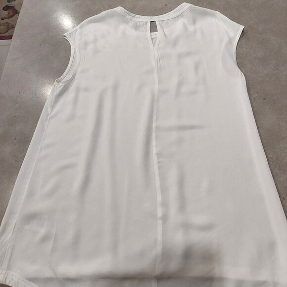 SEG'MENTS LUXE Women's 100% Rayon White Cap Sleeves Top w/Keyhole Back - Medium - Picture 4 of 7